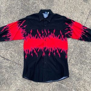 Vintage Brooks and Dunn flame western shirt.